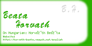 beata horvath business card